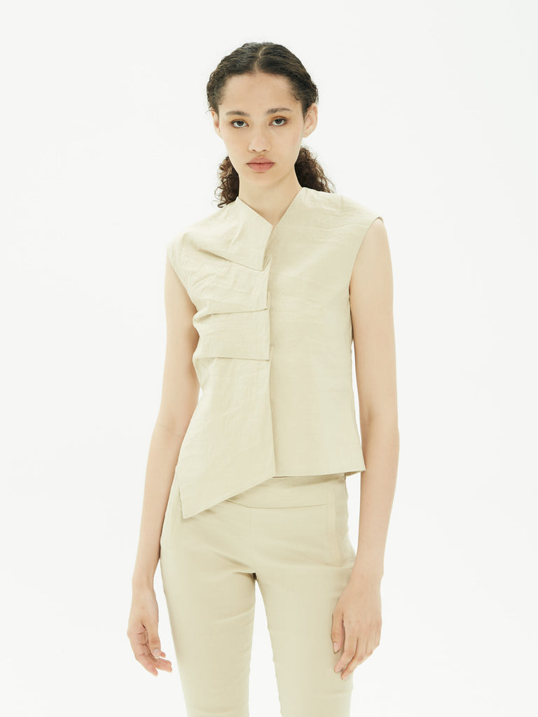 IXOS Gilet con pieghe BEIGE
