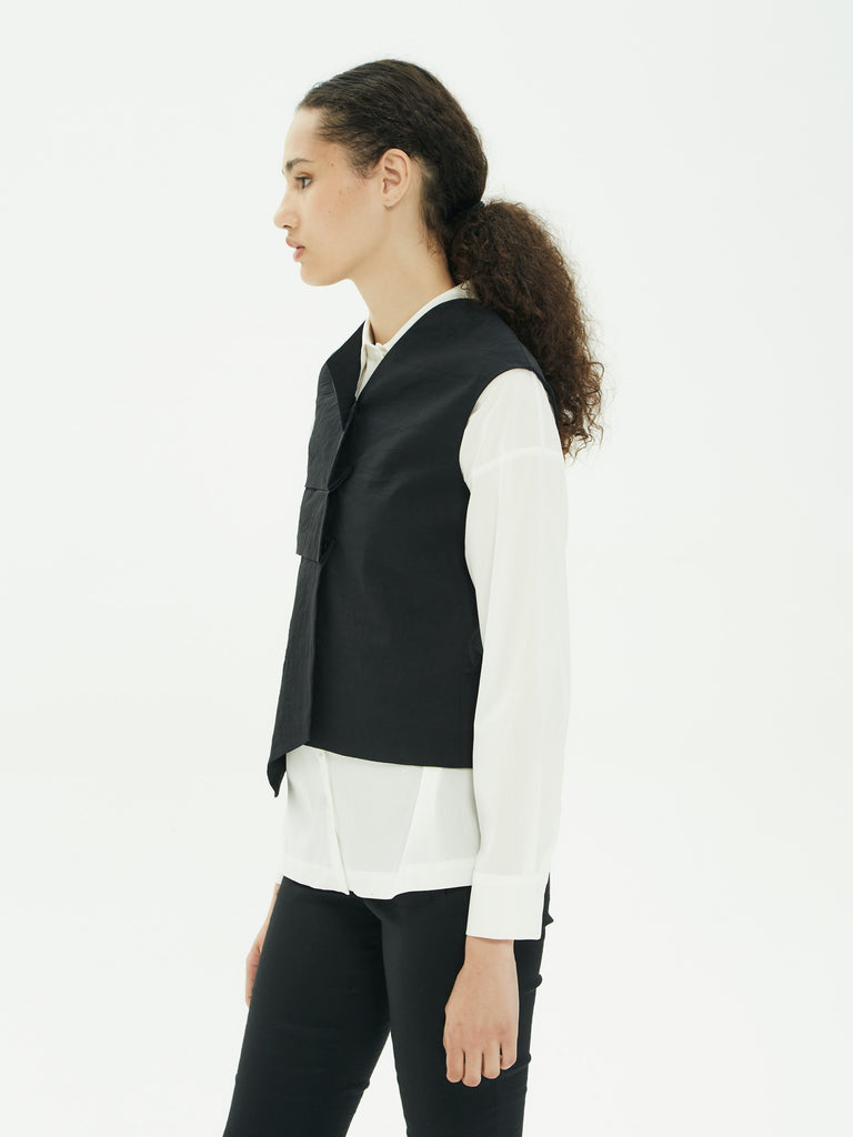 IXOS Gilet con pieghe NERO