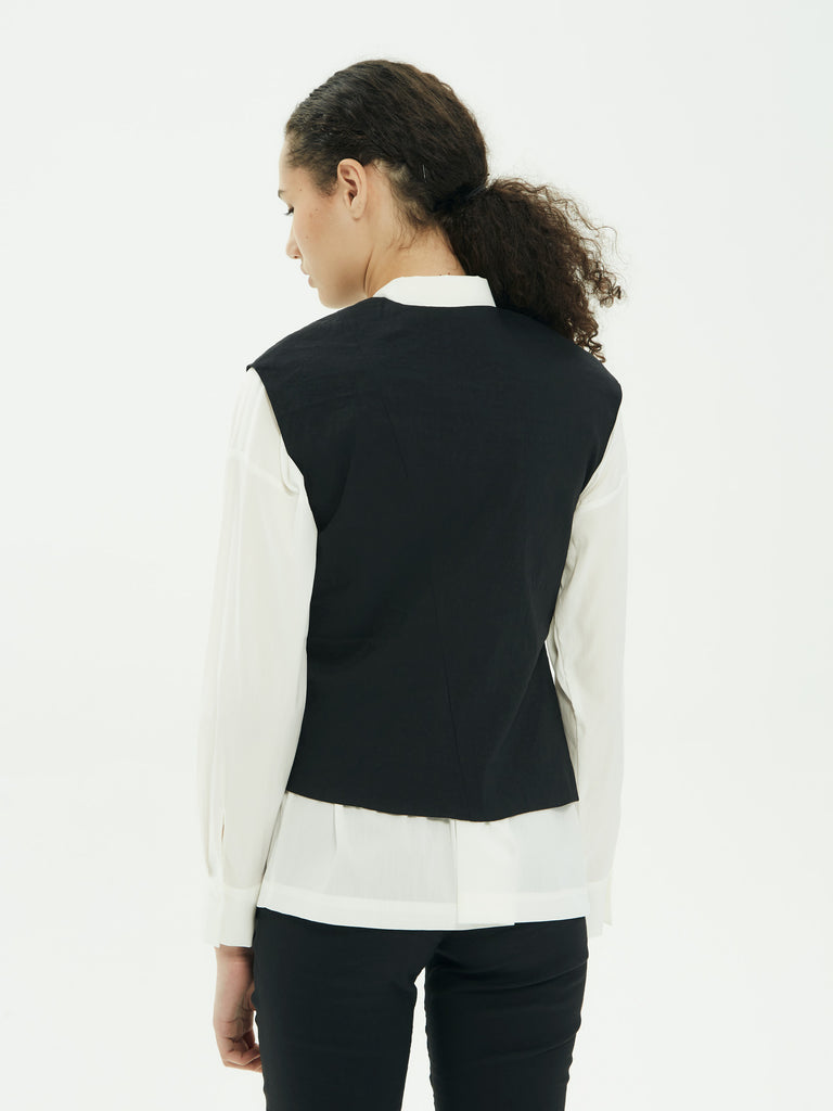 IXOS Gilet con pieghe NERO