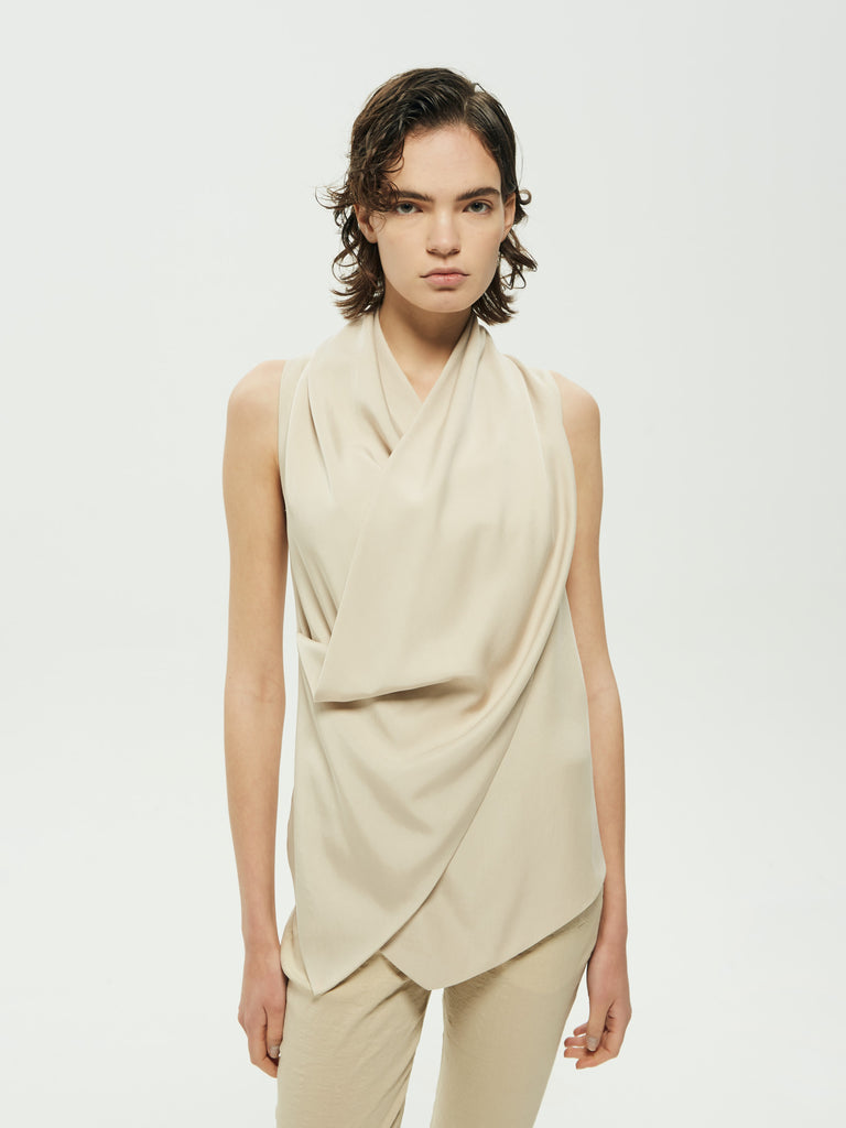 IXOS Gilet drappeggiato BEIGE