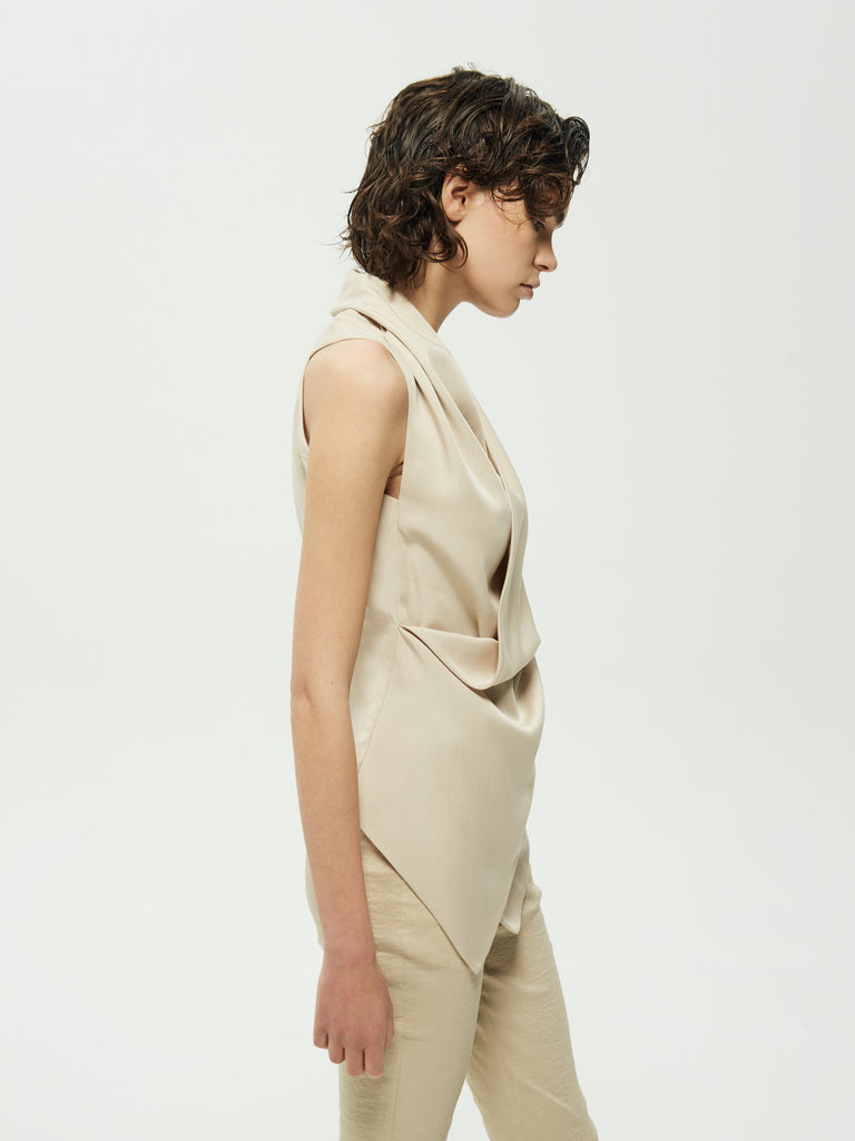 IXOS Gilet drappeggiato BEIGE