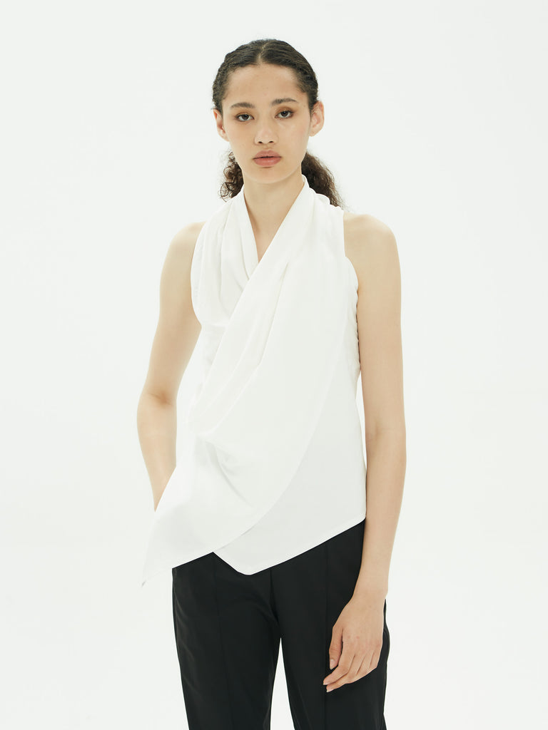 IXOS Gilet con drappeggio BIANCO