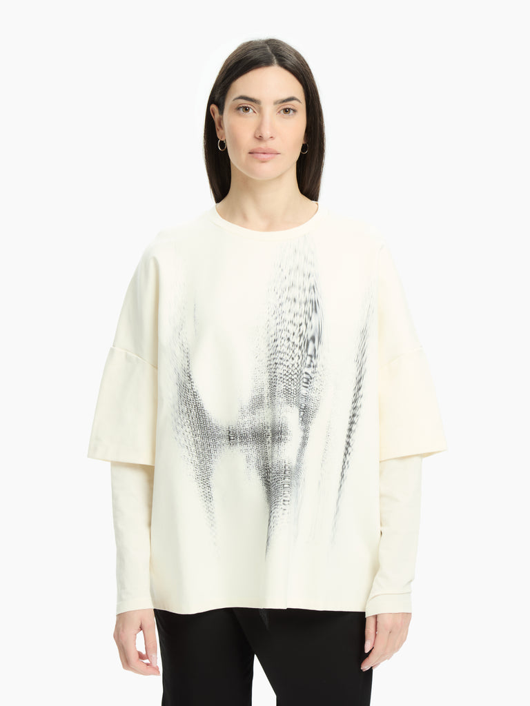 IXOS Felpa over con stampa BIANCO