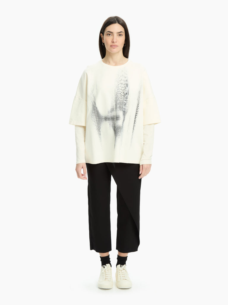 IXOS Felpa over con stampa BIANCO