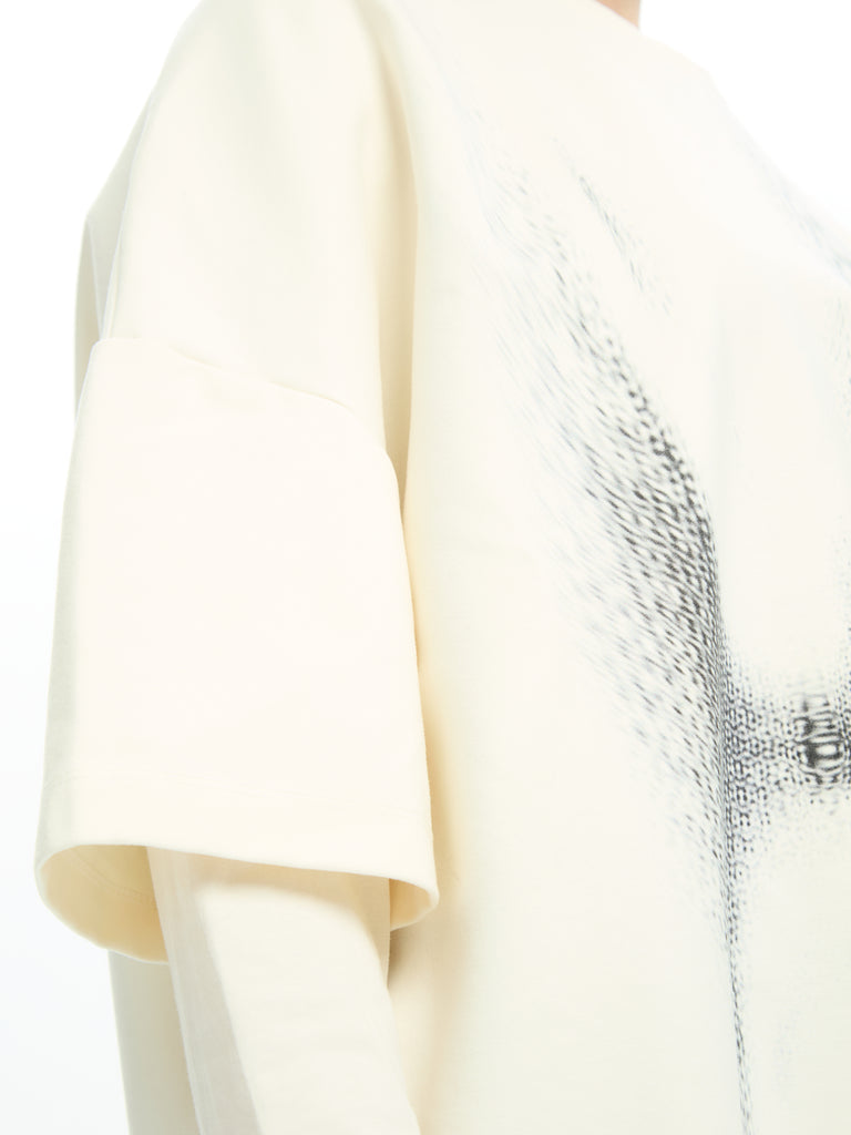 IXOS Felpa over con stampa BIANCO