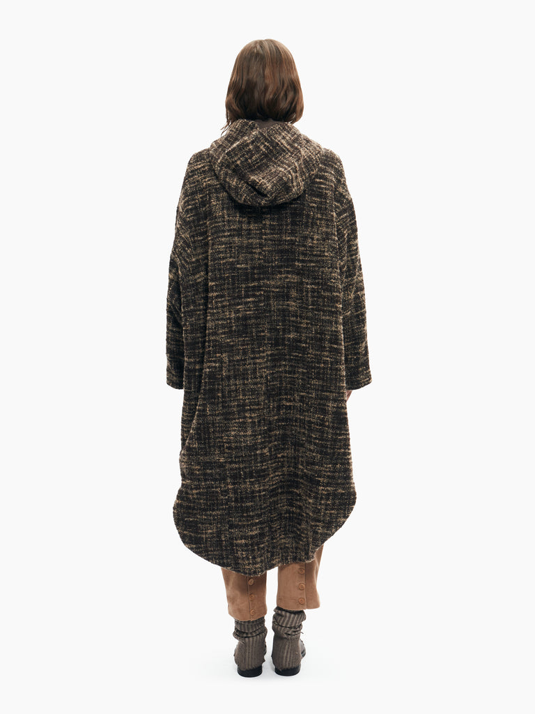 IXOS Cappotto over in tweed morbido MARRONE