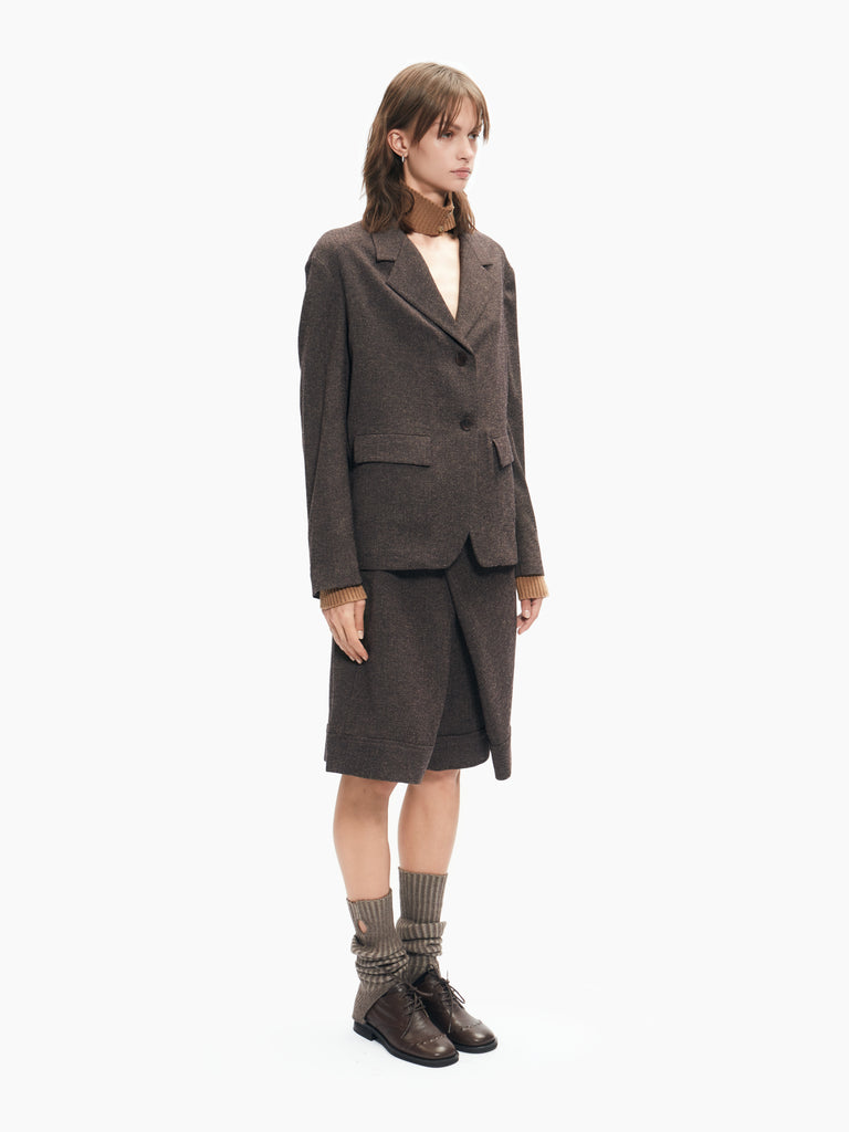 IXOS Giacca in tessuto melangiato MARRONE