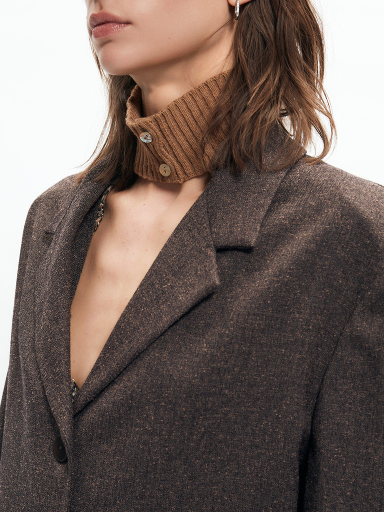 IXOS Giacca in tessuto melangiato MARRONE