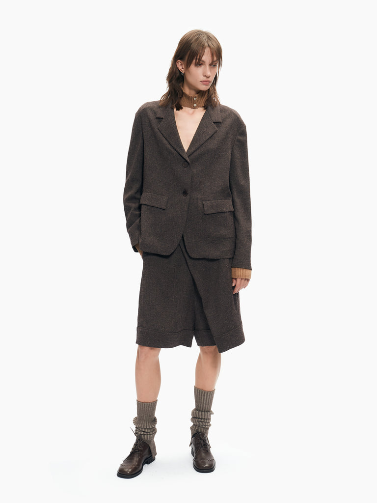 IXOS Shorts sartoriali con pannello MARRONE