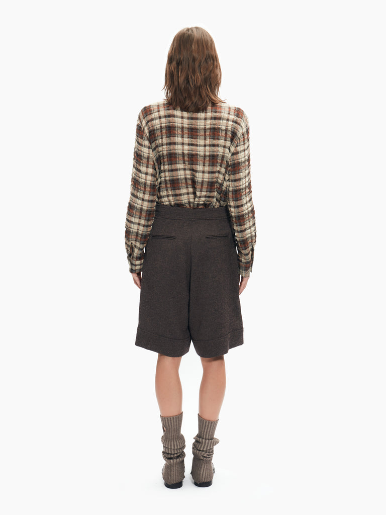 IXOS Shorts sartoriali con pannello MARRONE