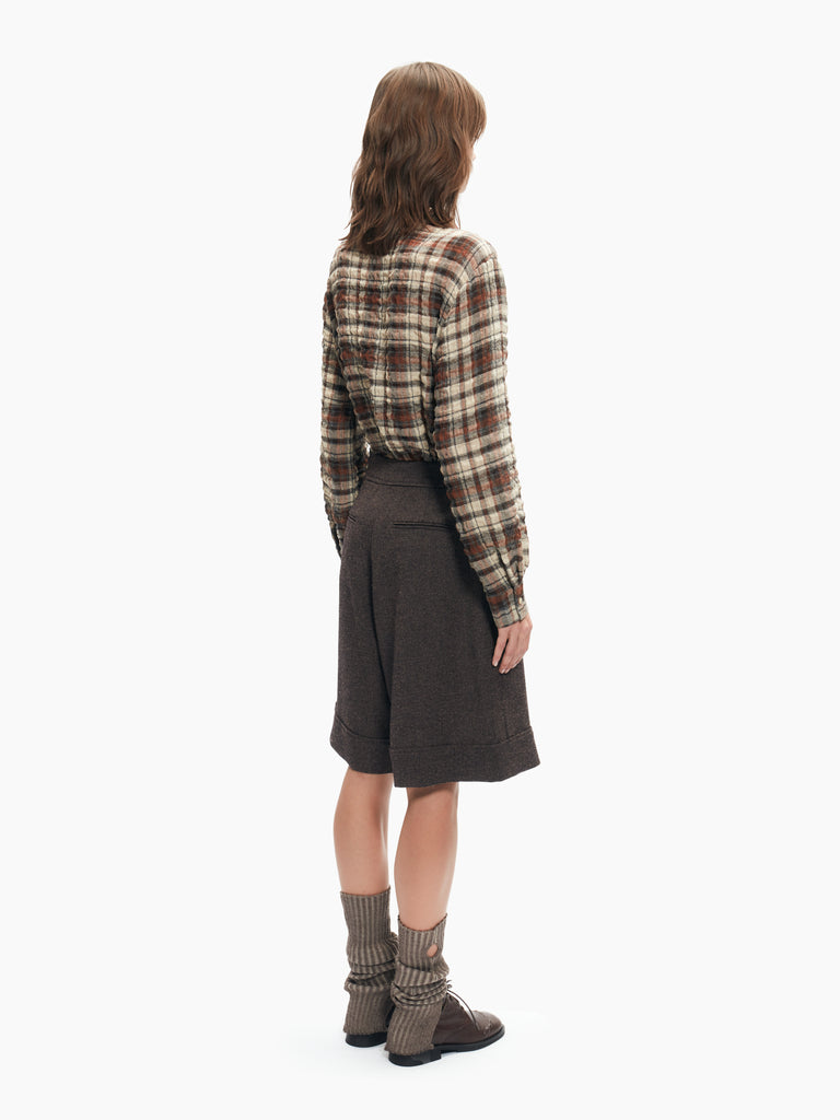 IXOS Shorts sartoriali con pannello MARRONE