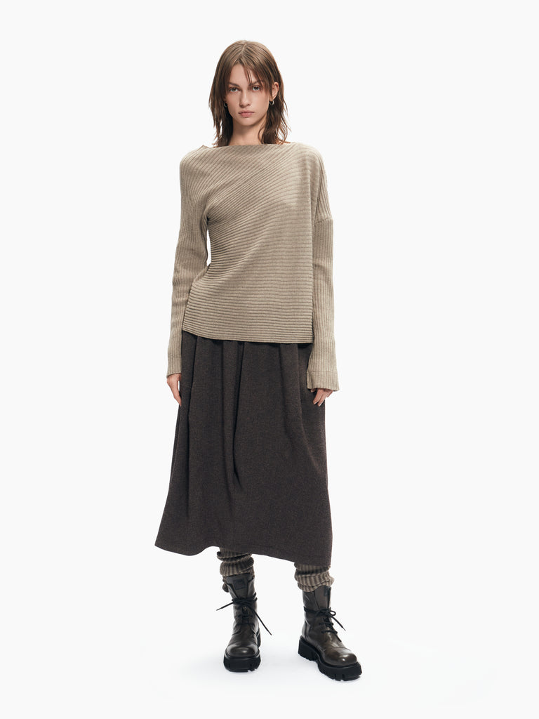 IXOS Gonna midi dal volume morbido MARRONE