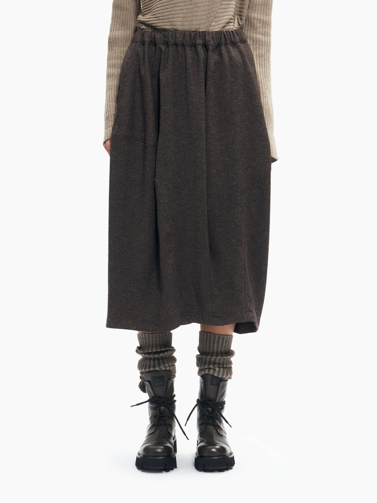 IXOS Gonna midi dal volume morbido MARRONE