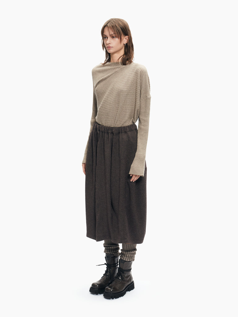 IXOS Gonna midi dal volume morbido MARRONE