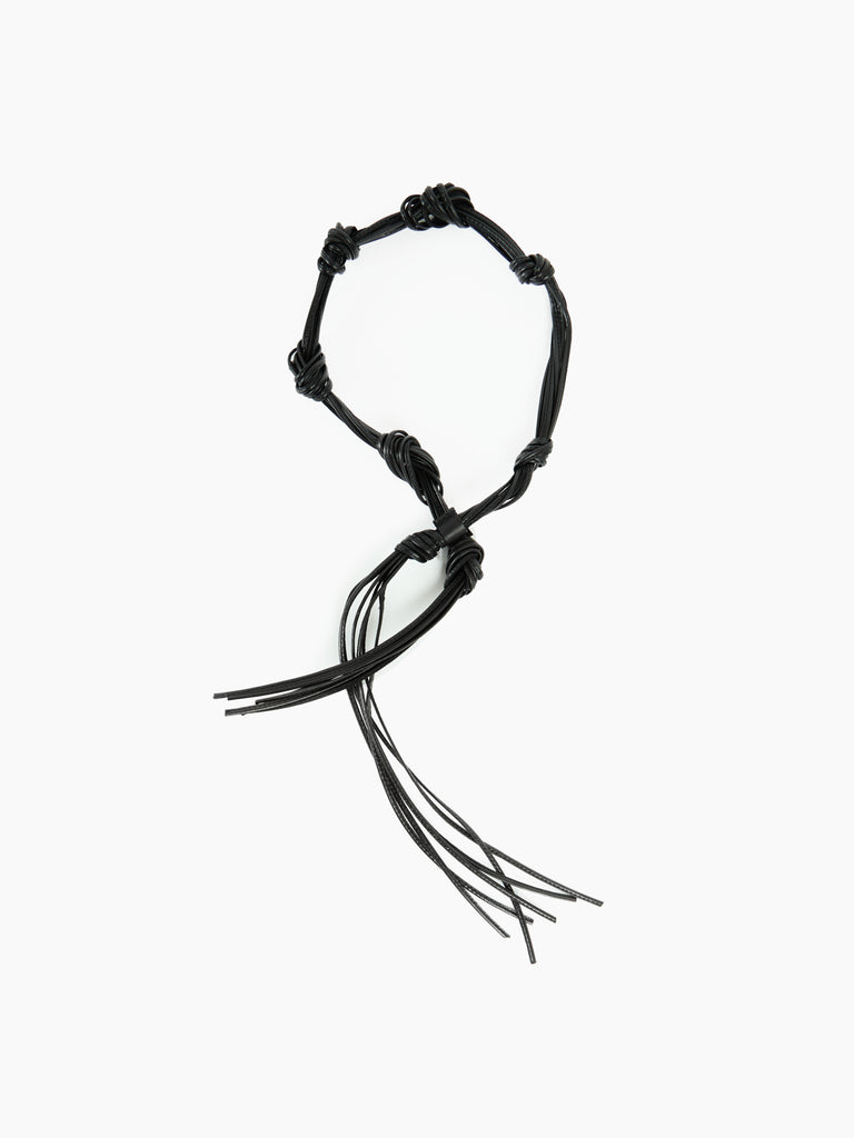 IXOS Collana in corde intrecciate NERO