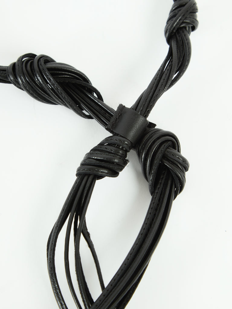 IXOS Collana in corde intrecciate NERO