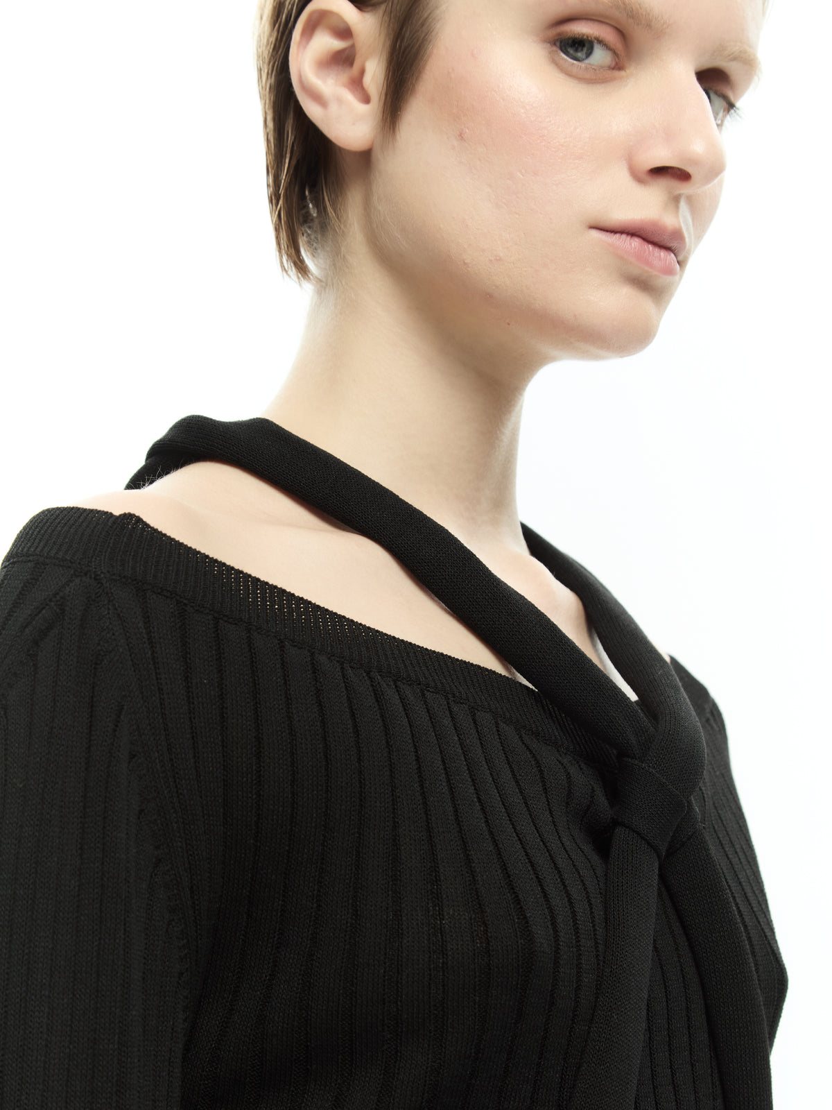 IXOS Maglia a coste con nodo NERO