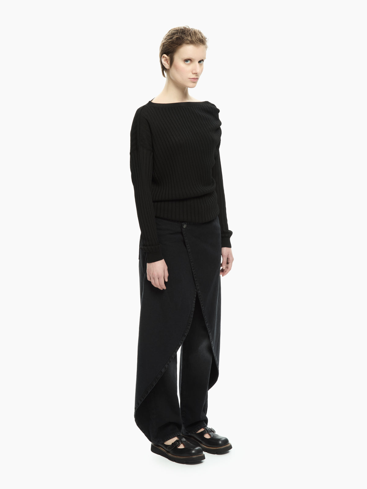 IXOS Maglia con drappeggio asimmetrico NERO