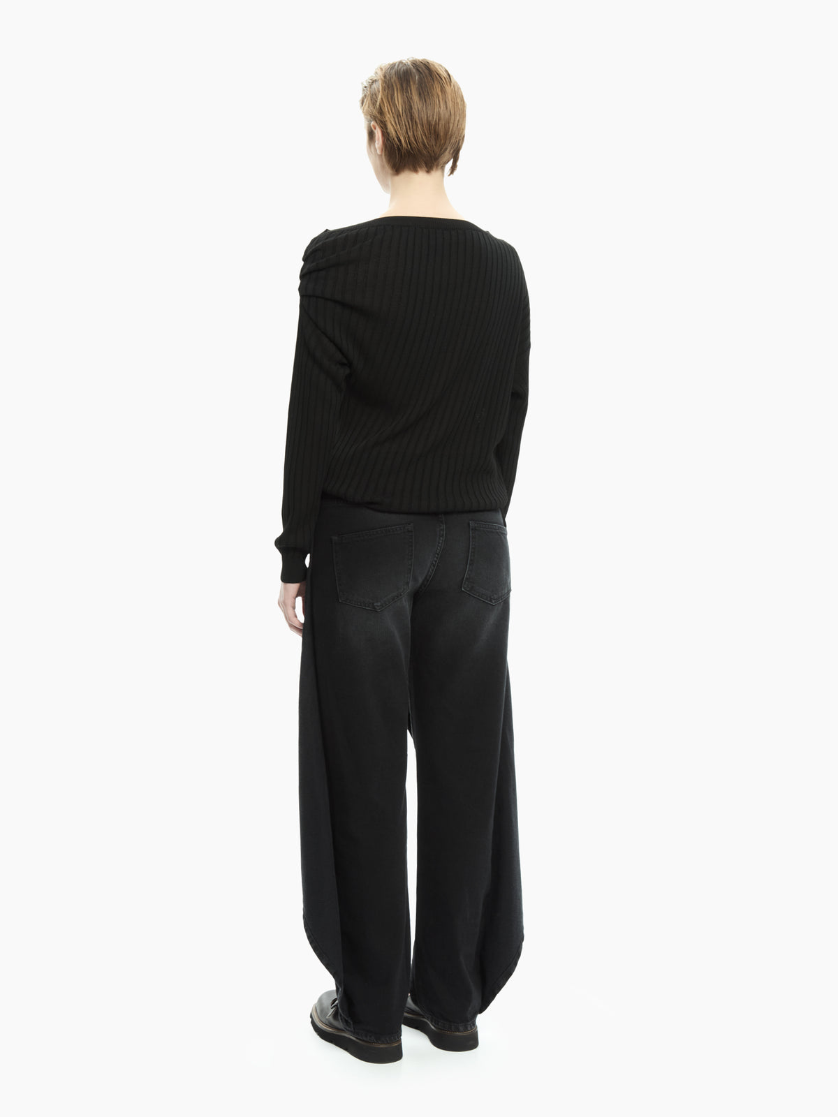 IXOS Maglia con drappeggio asimmetrico NERO
