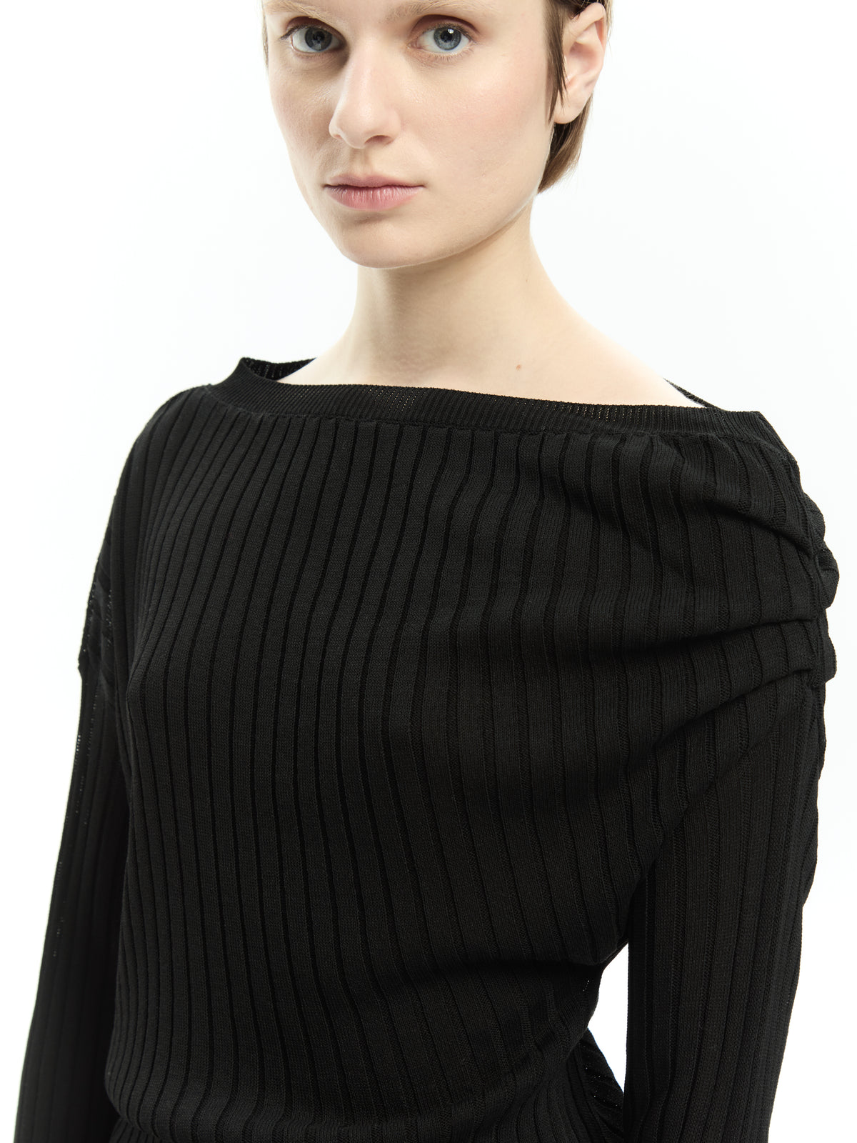 IXOS Maglia con drappeggio asimmetrico NERO