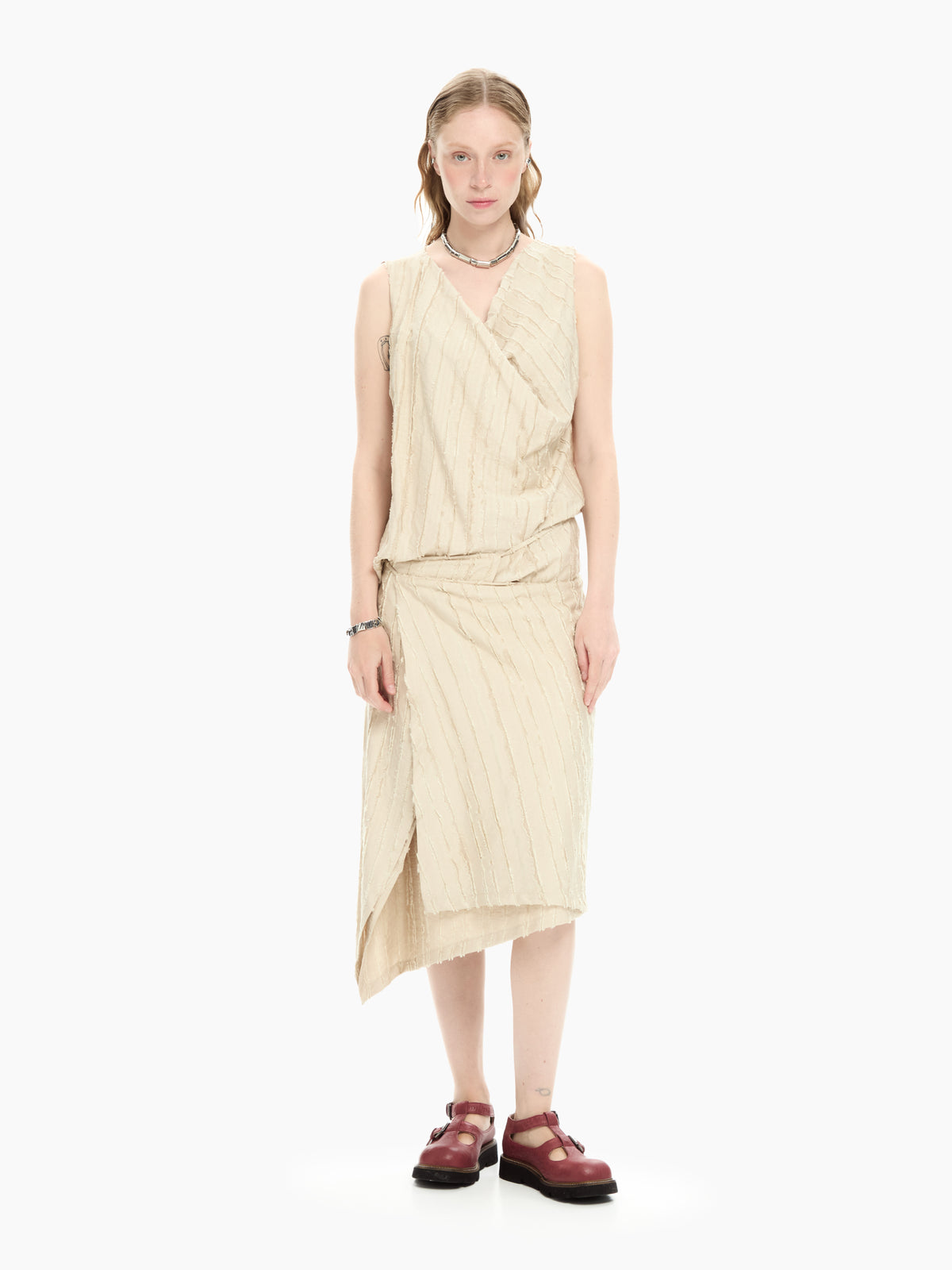 IXOS Top smanicato BEIGE