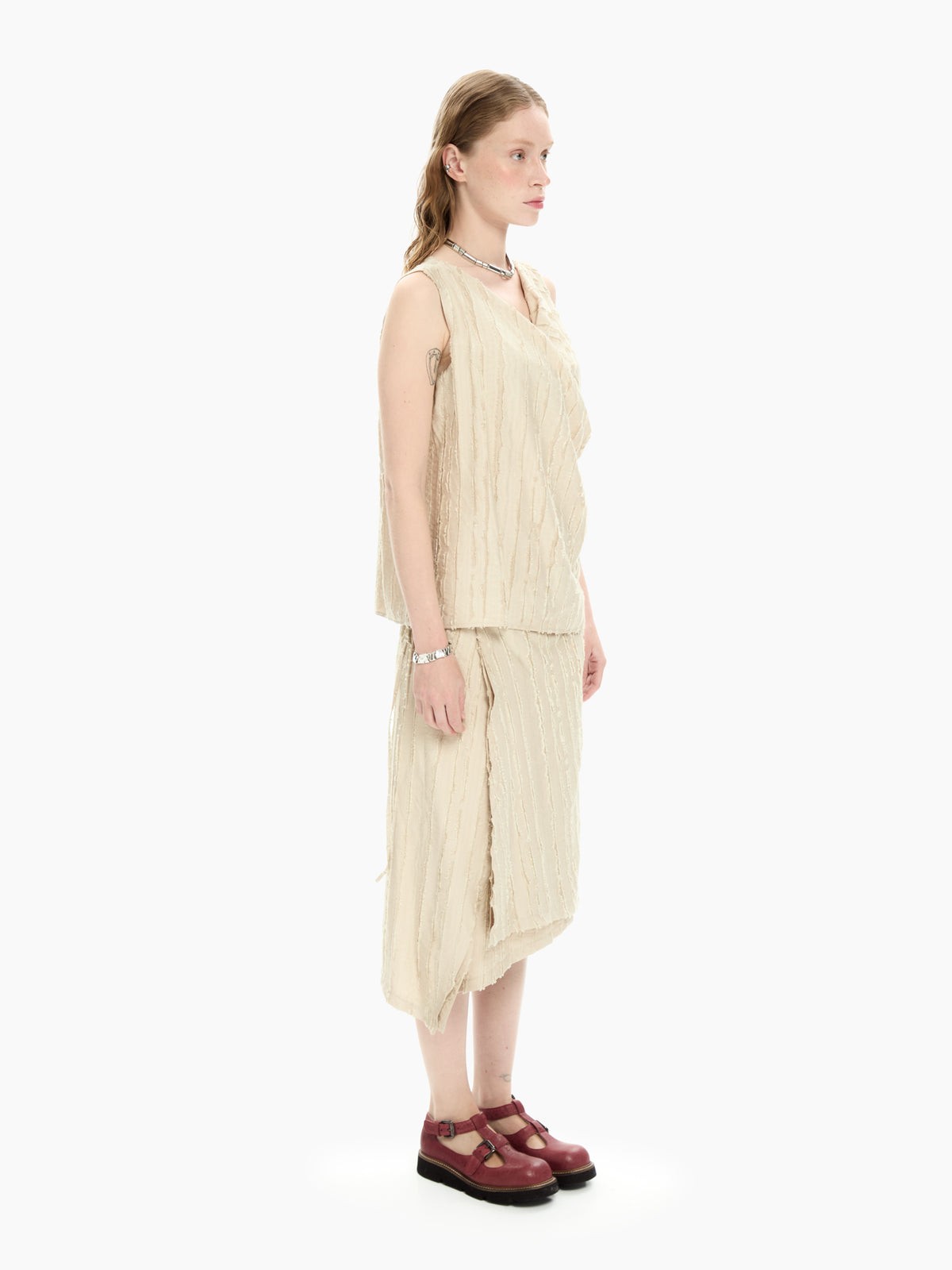IXOS Top smanicato BEIGE