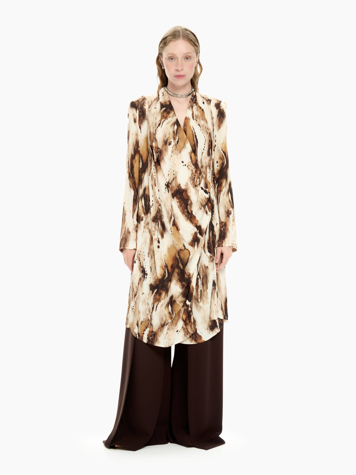 IXOS Camicia lunga fluida MARRONE