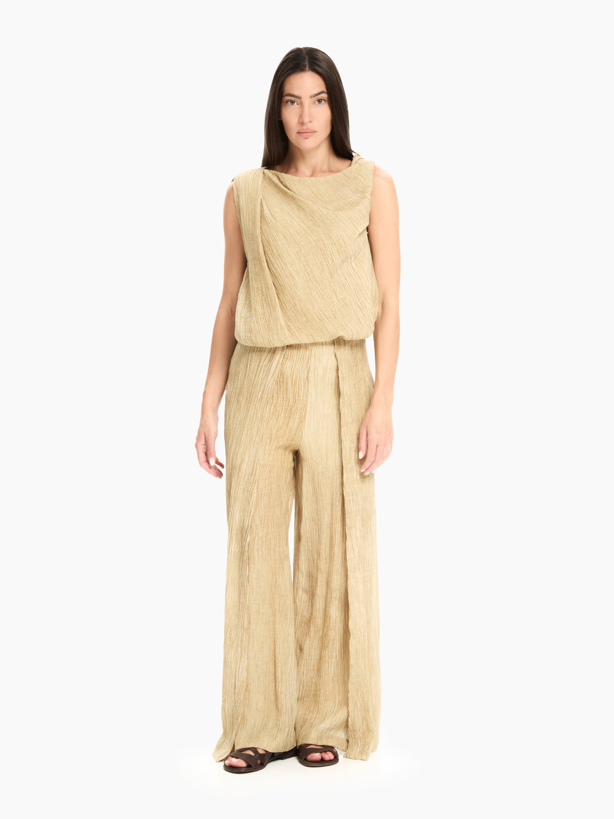 IXOS Pantaloni ampi con pannello sovrapposto BEIGE