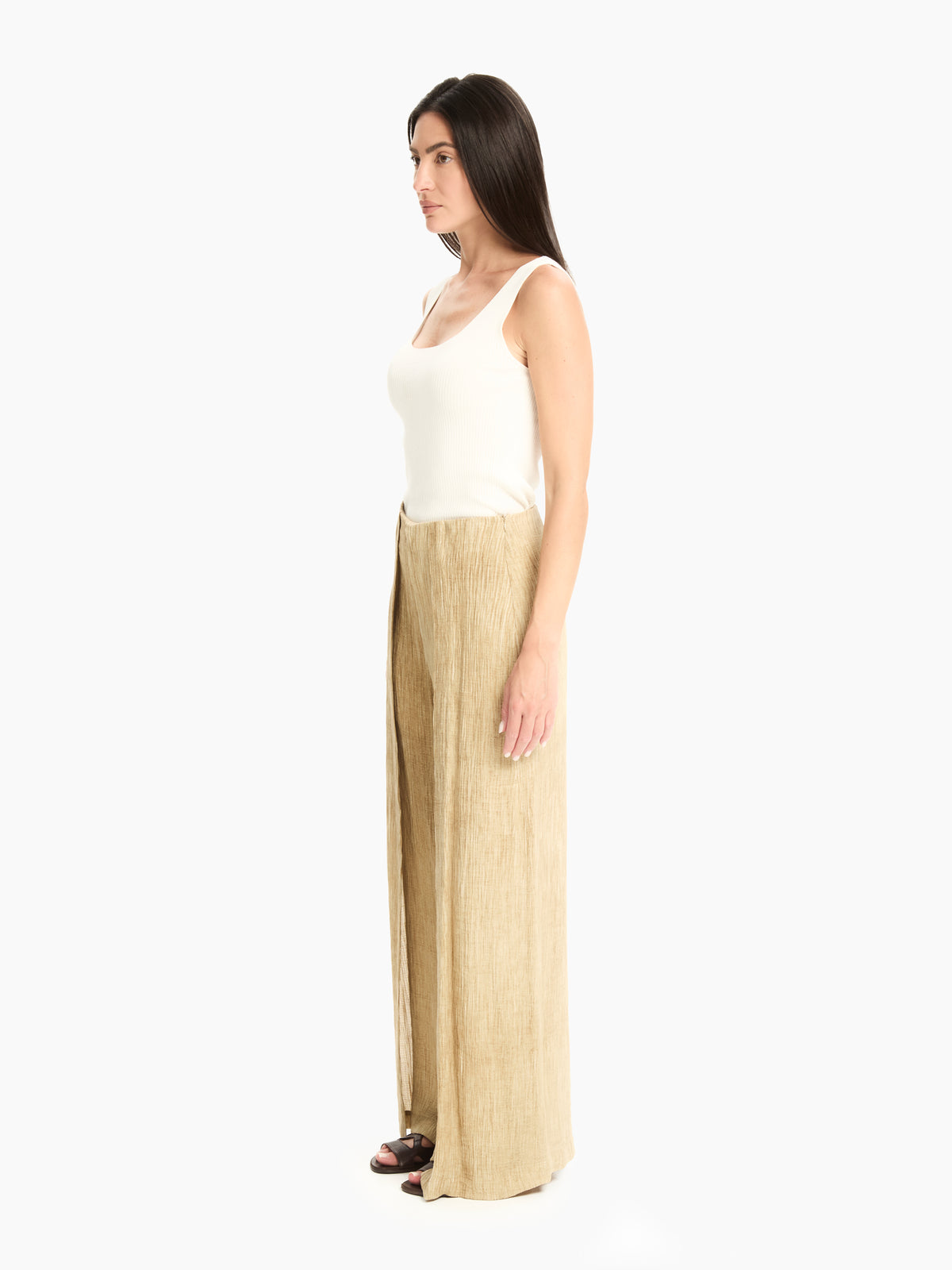 IXOS Pantaloni ampi con pannello sovrapposto BEIGE