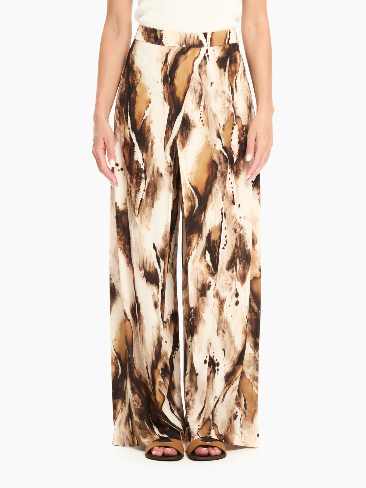 IXOS Pantaloni ampi con stampa MARRONE