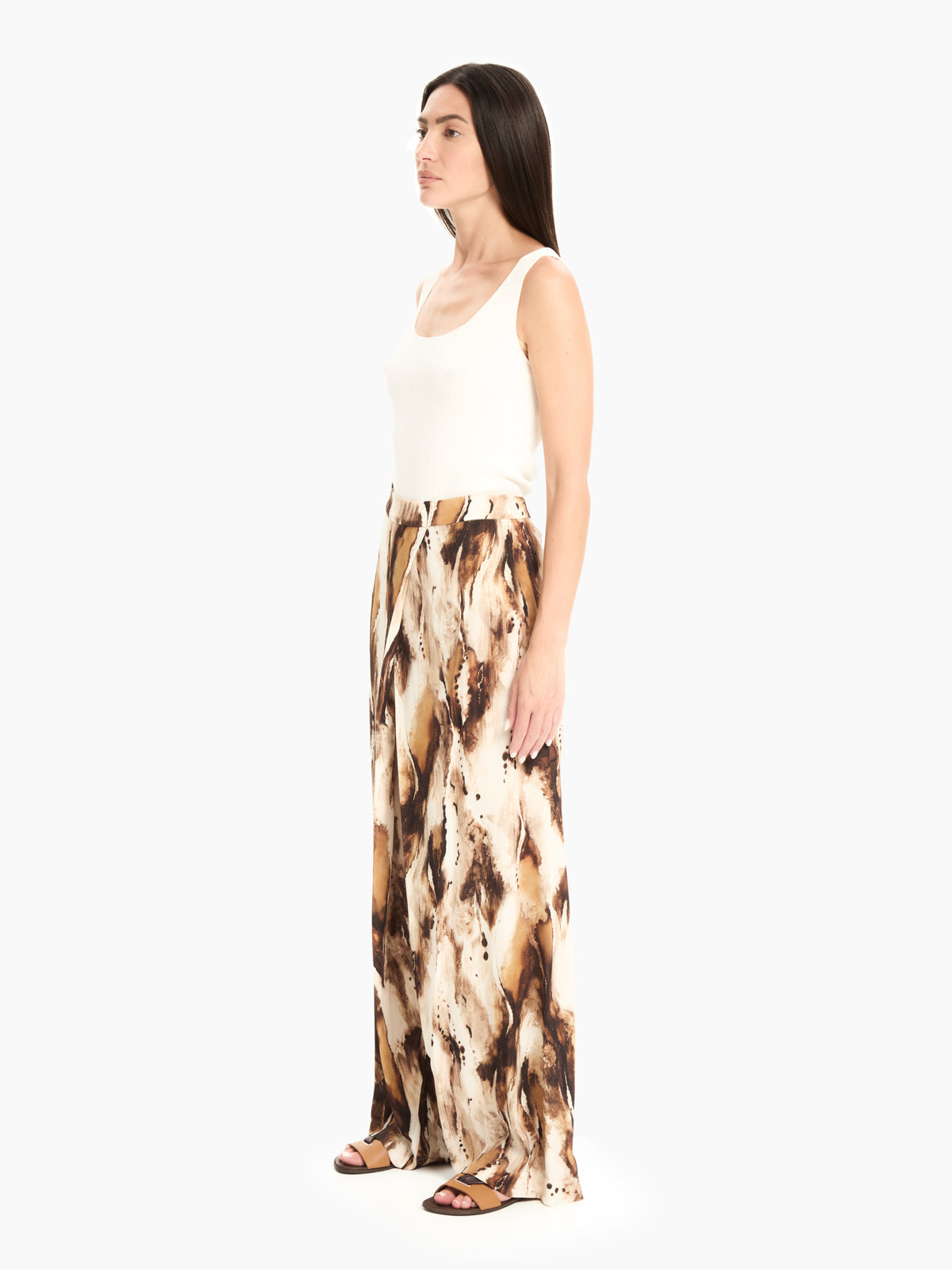 IXOS Pantaloni ampi con stampa MARRONE