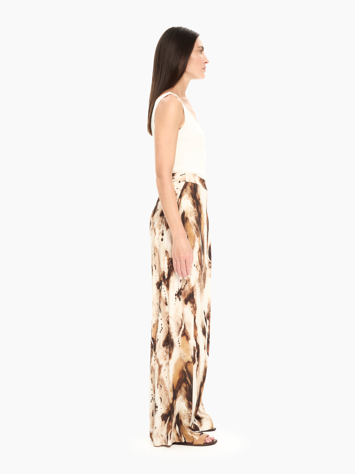 IXOS Pantaloni ampi con stampa MARRONE