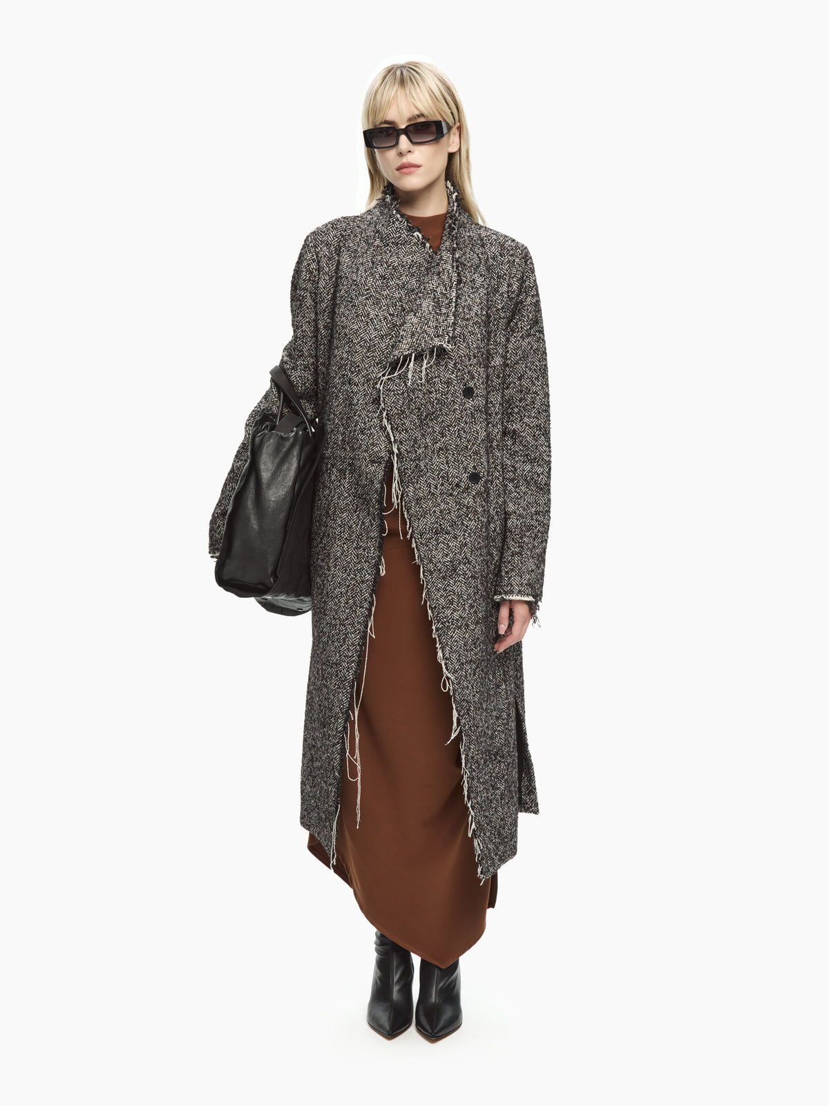 IXOS Cappotto spigato lungo NERO