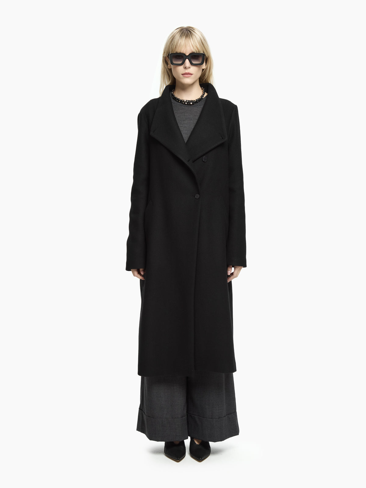 IXOS Cappotto collo scultoreo NERO