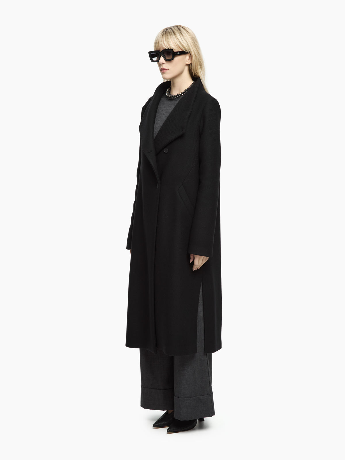 IXOS Cappotto collo scultoreo NERO