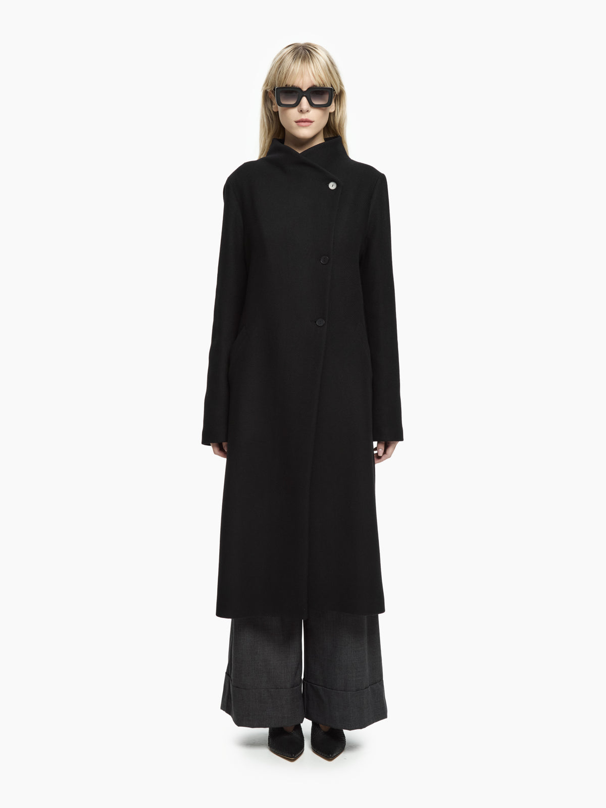 IXOS Cappotto collo scultoreo NERO