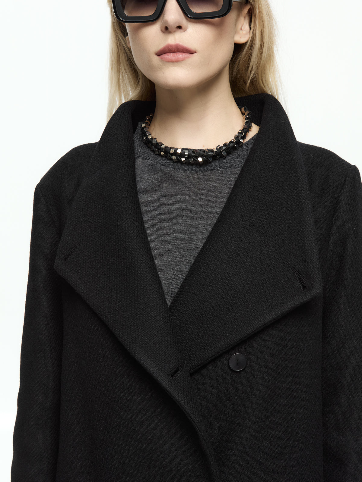 IXOS Cappotto collo scultoreo NERO