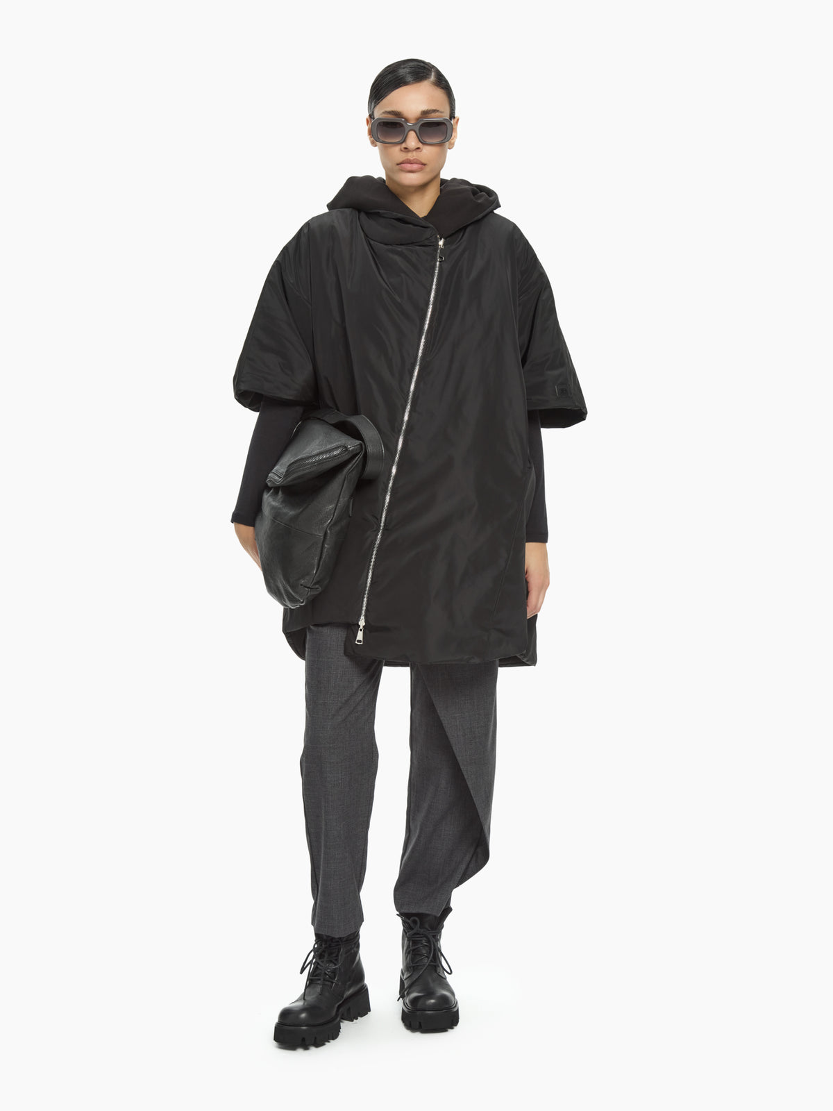 IXOS Cappotto oversize con cappuccio NERO