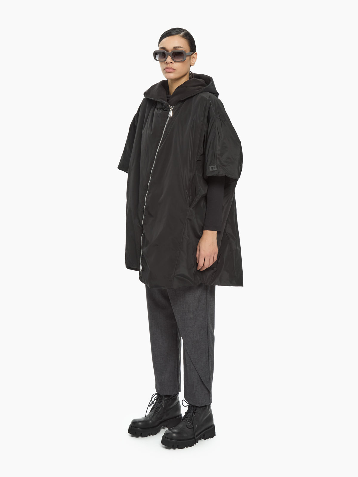 IXOS Cappotto oversize con cappuccio NERO