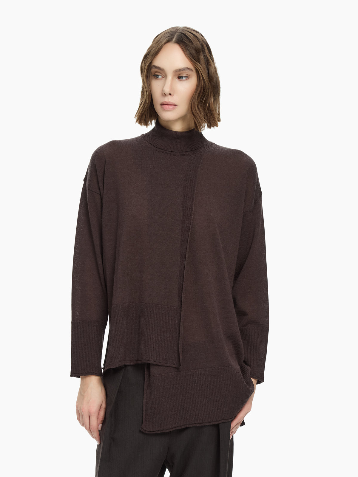 IXOS Maglia asimmetrica MARRONE