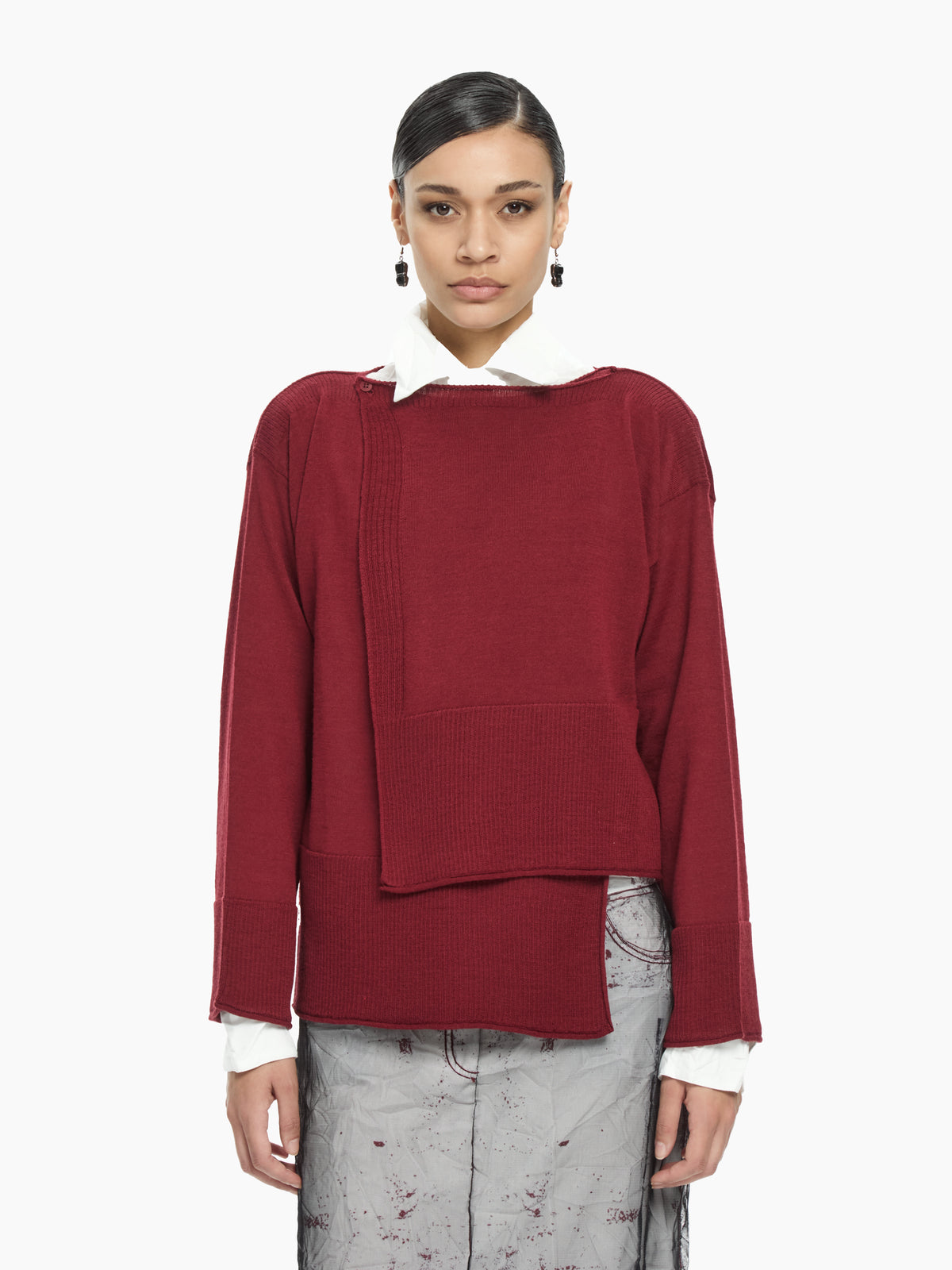 IXOS Maglia con pannelli asimmetrici MARRONE