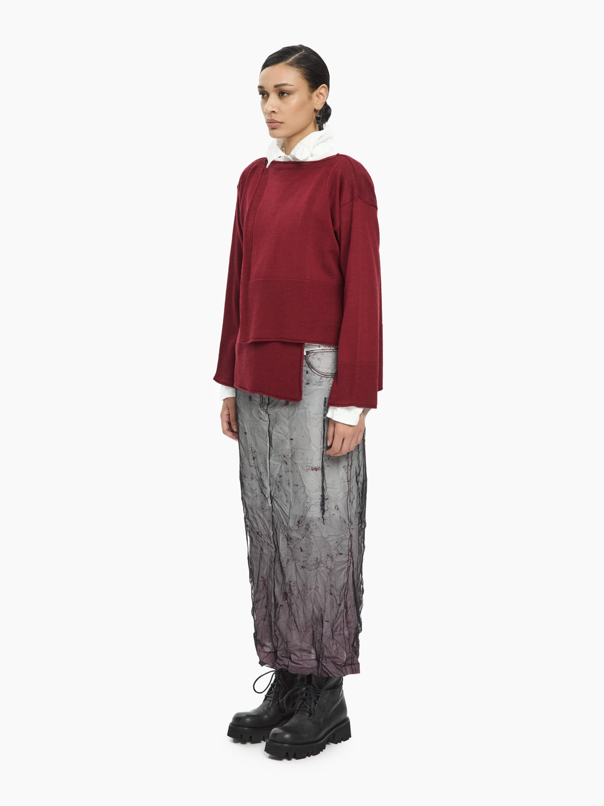 IXOS Maglia con pannelli asimmetrici MARRONE