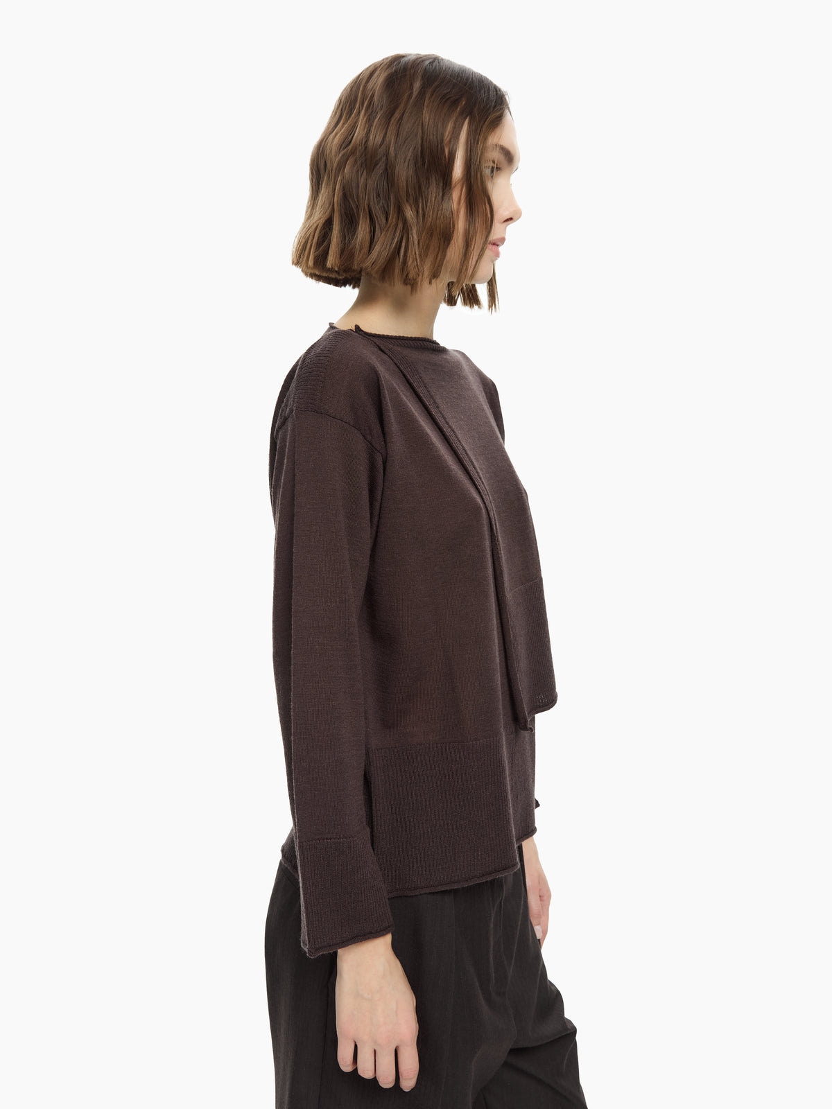 IXOS Maglia con pannelli asimmetrici MARRONE