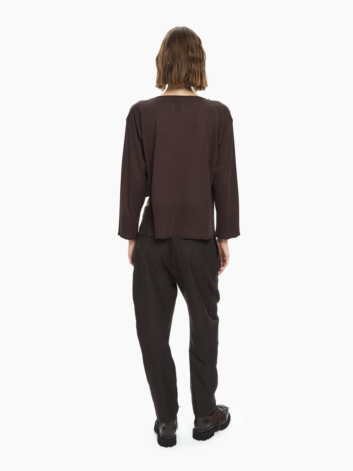 IXOS Maglia con pannelli asimmetrici MARRONE