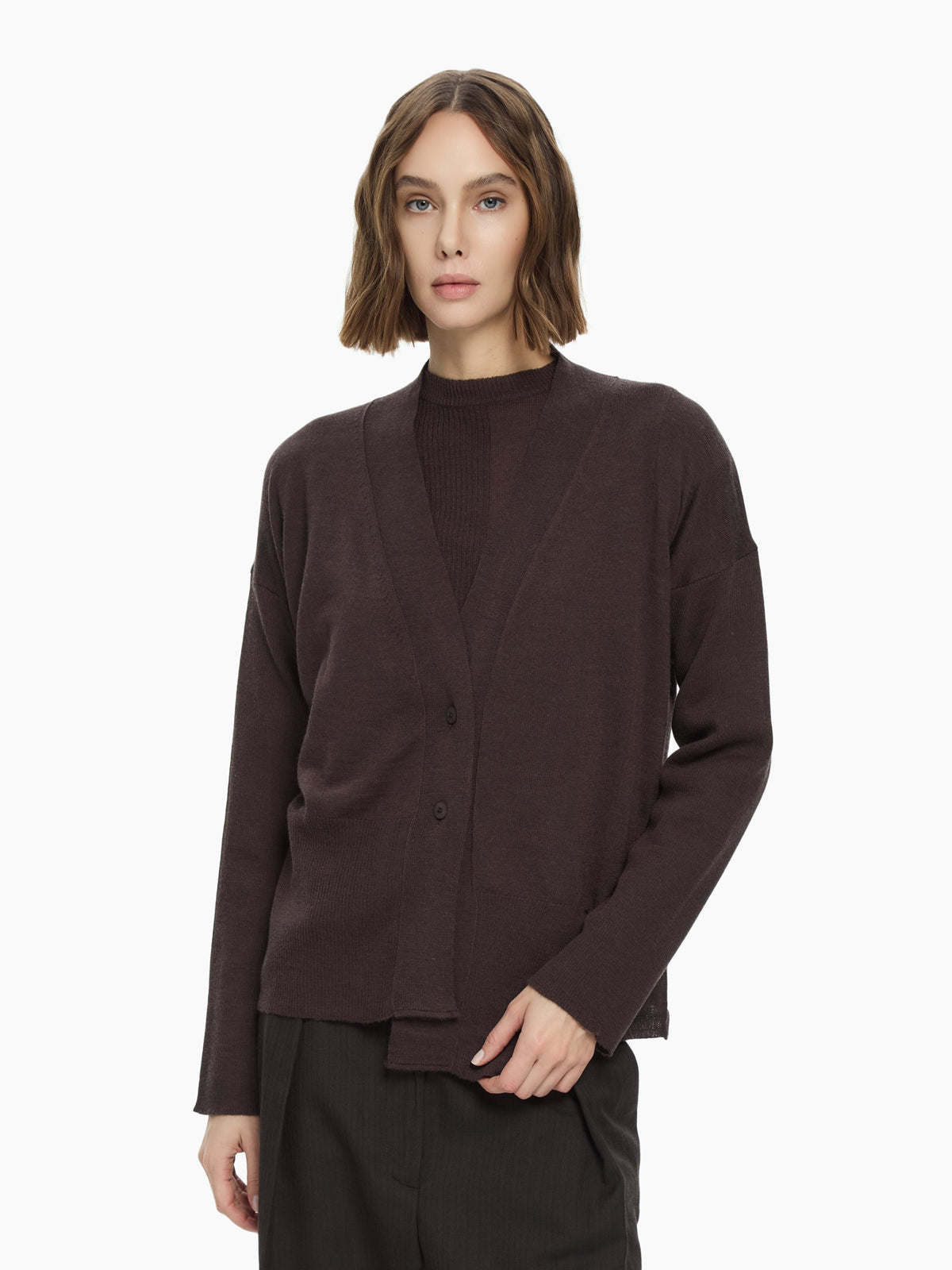 IXOS Cardigan oversize MARRONE
