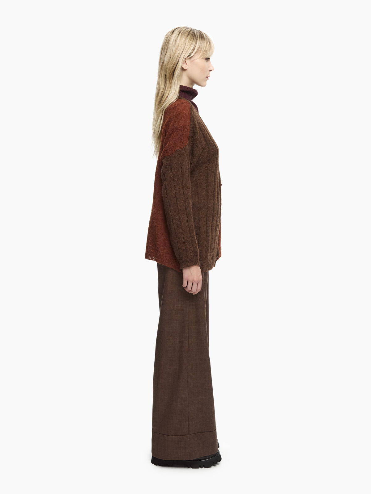 IXOS Cardigan bicolor MARRONE