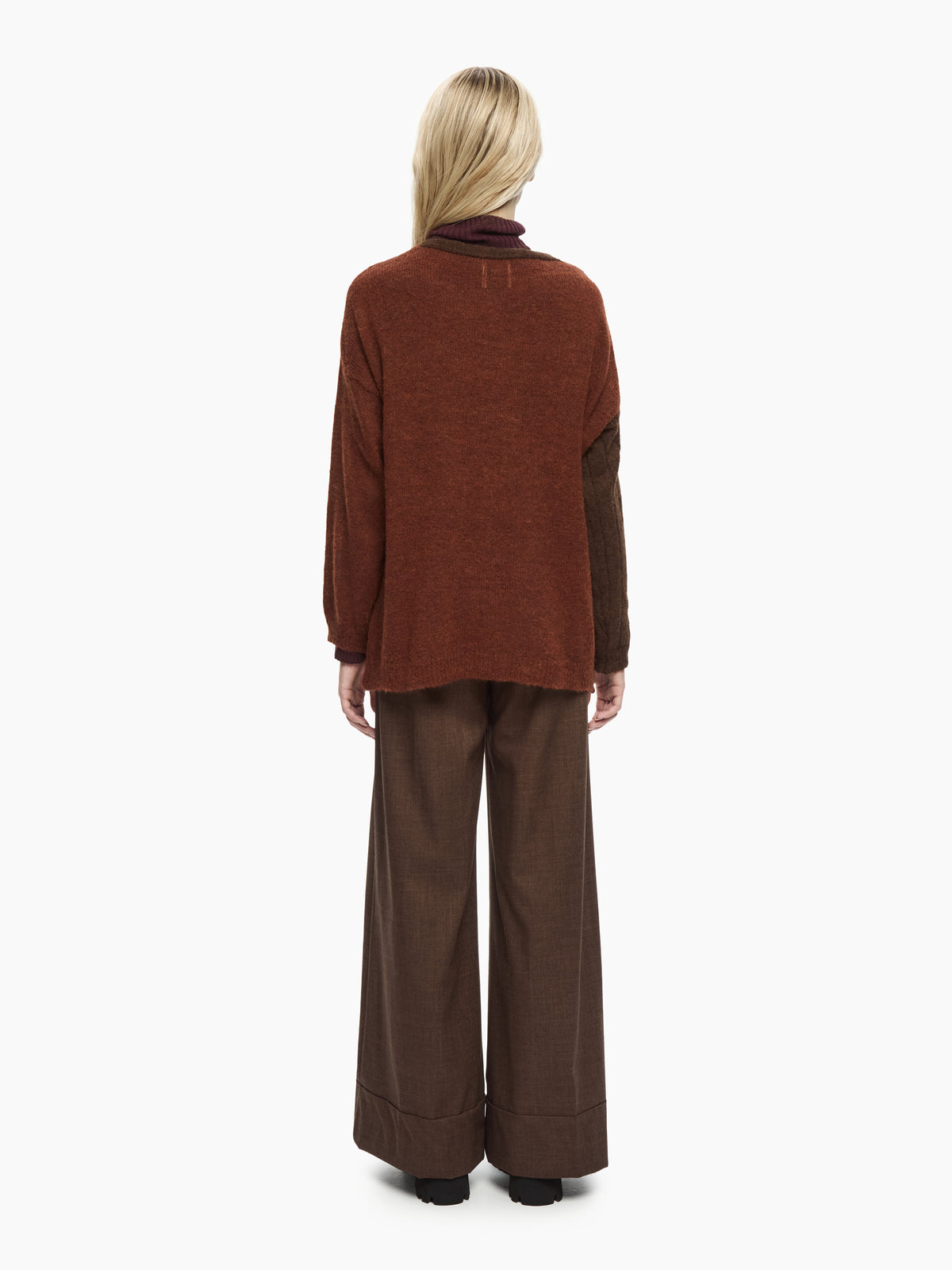 IXOS Cardigan bicolor MARRONE
