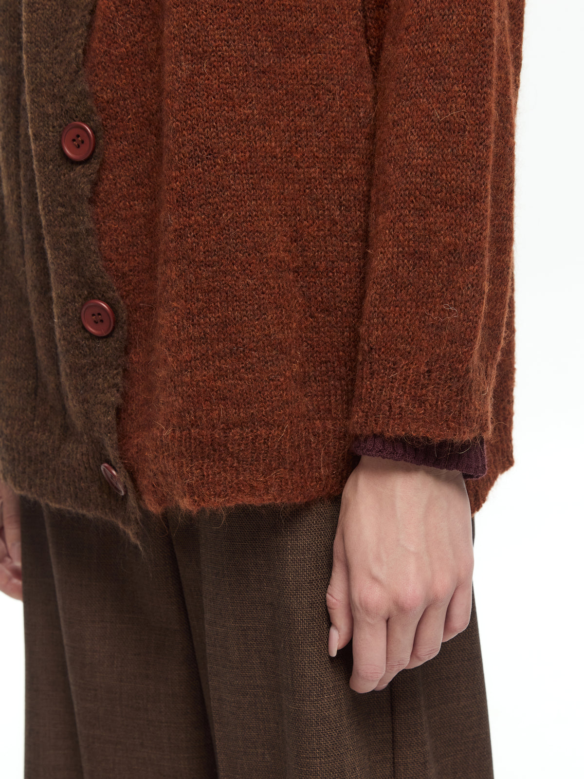 IXOS Cardigan bicolor MARRONE