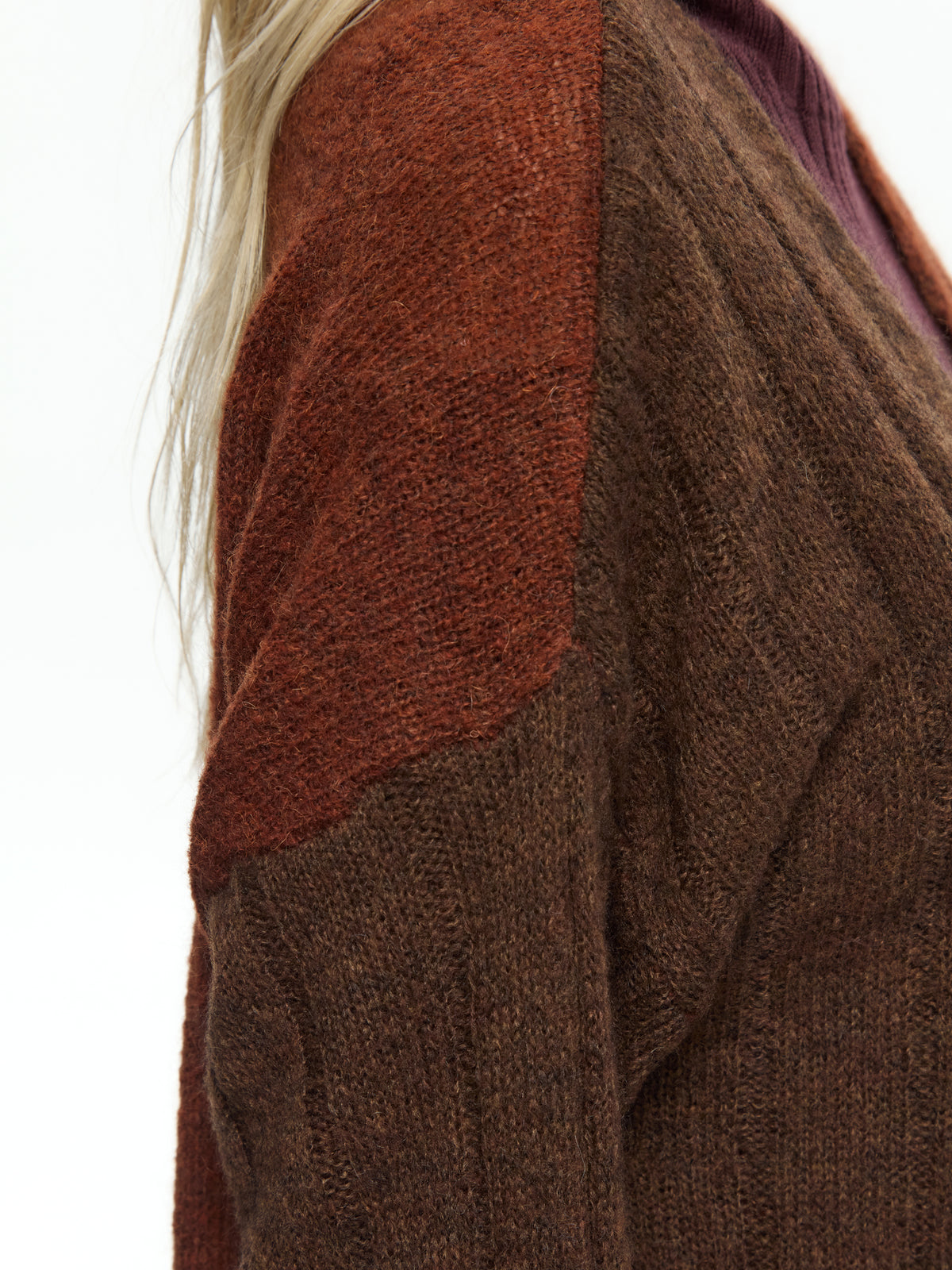 IXOS Cardigan bicolor MARRONE
