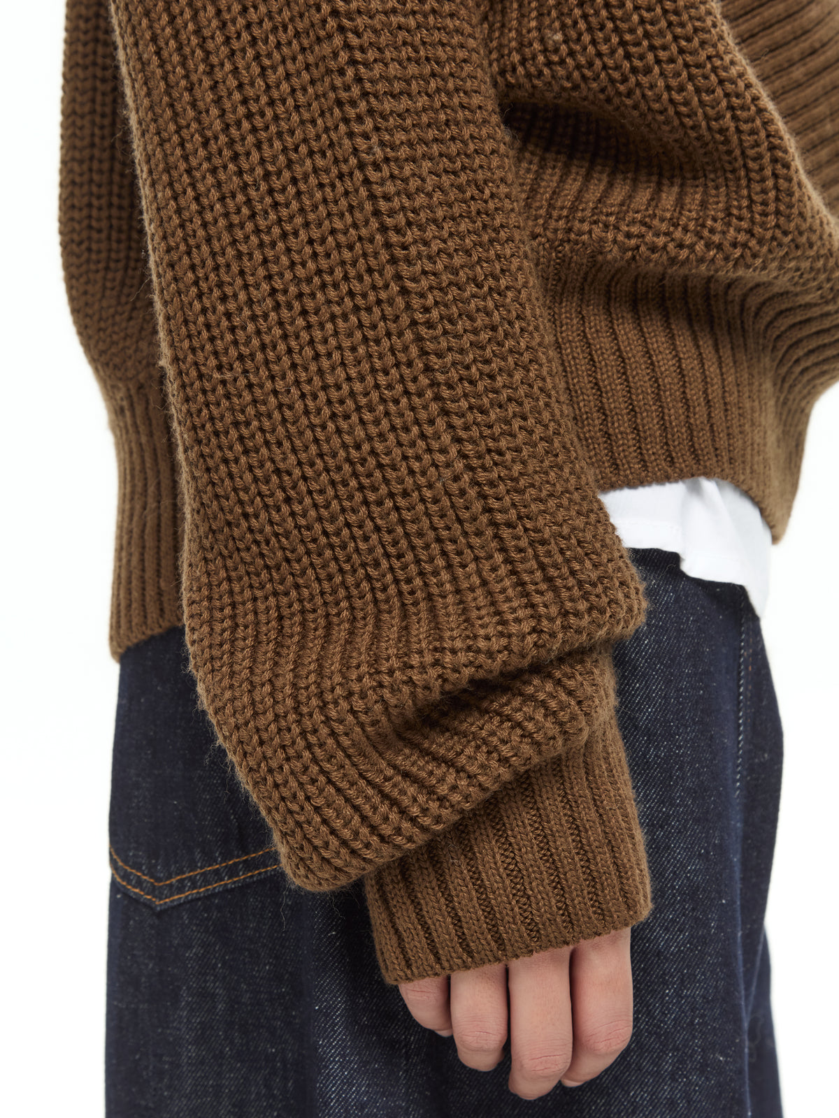 IXOS Maglia con scollo MARRONE